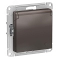 Розетка AtlasDesign ATN000646 с/з с крышкой мокко