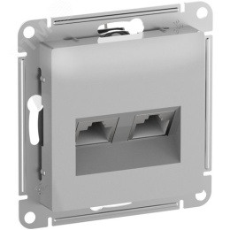 Розетка AtlasDesign ATN000388 RJ45+RJ45, кат.6А алюминий, механизм