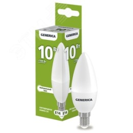 Лампа GENERICA LED10 10W E14 4000K свеча матовая