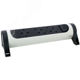 Удлинитель LEGRAND 694543 3-м 16А IP20 Комфорт 3х2P+E с поворотн.осн. без кабеля бел./черн.