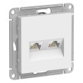Розетка AtlasDesign ATN000185 2*RG45, белый, механизм