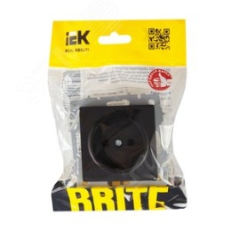 Розетка IEK BRITE 1-ная б/з черный