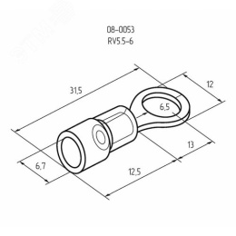 Наконечник REXANT 08-0053 кольцевой изолированный (VR 5,5-6) 