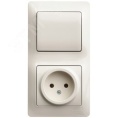 Блок GLOSSA GSL000260 розетка + 1кл выключатель бежевый