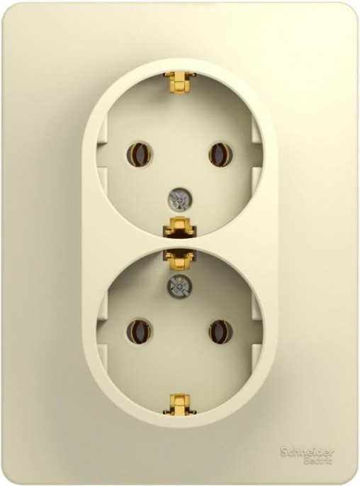 Розетка GLOSSA GSL000224 2-ая с/з бежевый