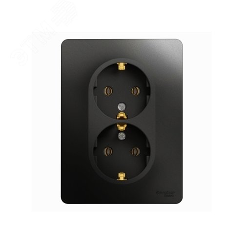Розетка GLOSSA GSL000724 2-ая с/з антрацит