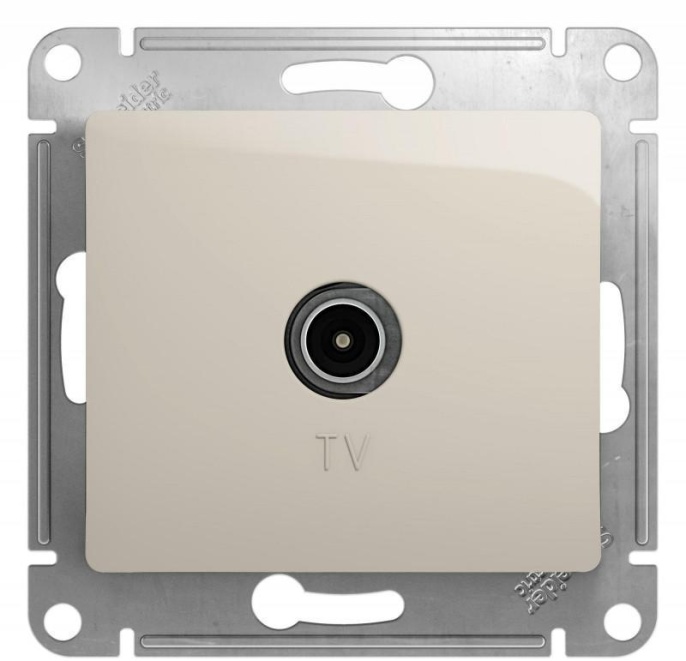 Розетка GLOSSA GSL000991 TV молочная