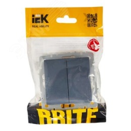 Переключатель IEK BRITE 2кл маренго