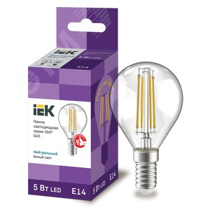 Лампа IEK LED5 5W E14 4000K шар матовый