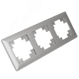 Рамка STEKKER PFR00-7003-03 3-я СЕРЕБРО пластик, серия КАТРИН