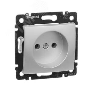 Legrand Valena 770116 Розетка 2К 16А алюм. 