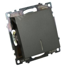 Выключатель STEKKER GLS10-7101-06 1кл с подс. графит, (механизм) серия КАТРИН