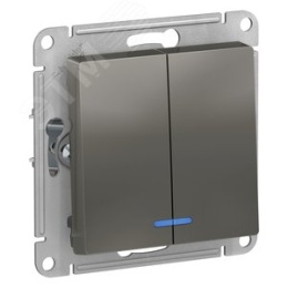 Выключатель AtlasDesign ATN000953 2кл c подсв. сталь