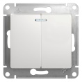 Выключатель GLOSSA GSL000153 2кл с подсв., белый