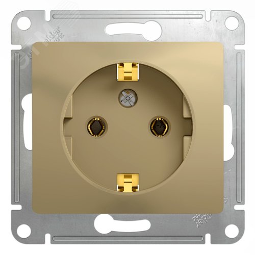 Розетка GLOSSA GSL000443 с заз. в рамку титан
