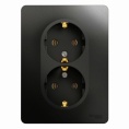Розетка GLOSSA GSL000724 2-ая с/з антрацит