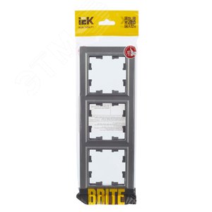 Рамка IEK BRITE 3пост сталь