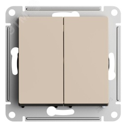 Переключатель AtlasDesign ATN001265 2кл, песочный, механизм