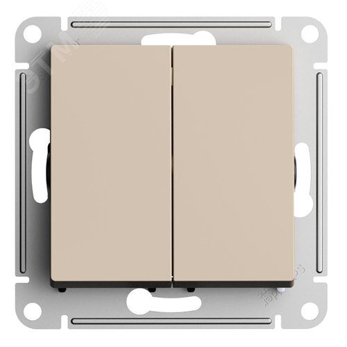 Переключатель AtlasDesign ATN001265 2кл, песочный, механизм