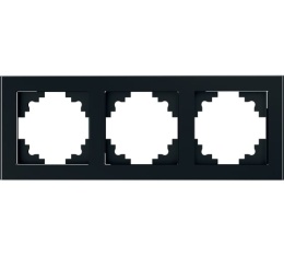 Рамка STEKKER GFR00-7003-05, 3-я черный, серия КАТРИН