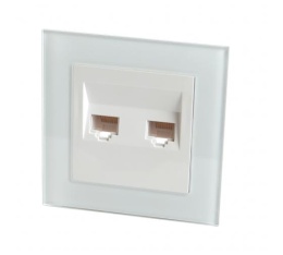 Розетка RJ-45*2 STEKKER GLS00-7006-01 белая, (механизм) серия КАТРИН