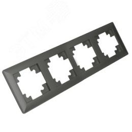 Рамка STEKKER PFR00-7004-06 4-я графит пластик, серия КАТРИН